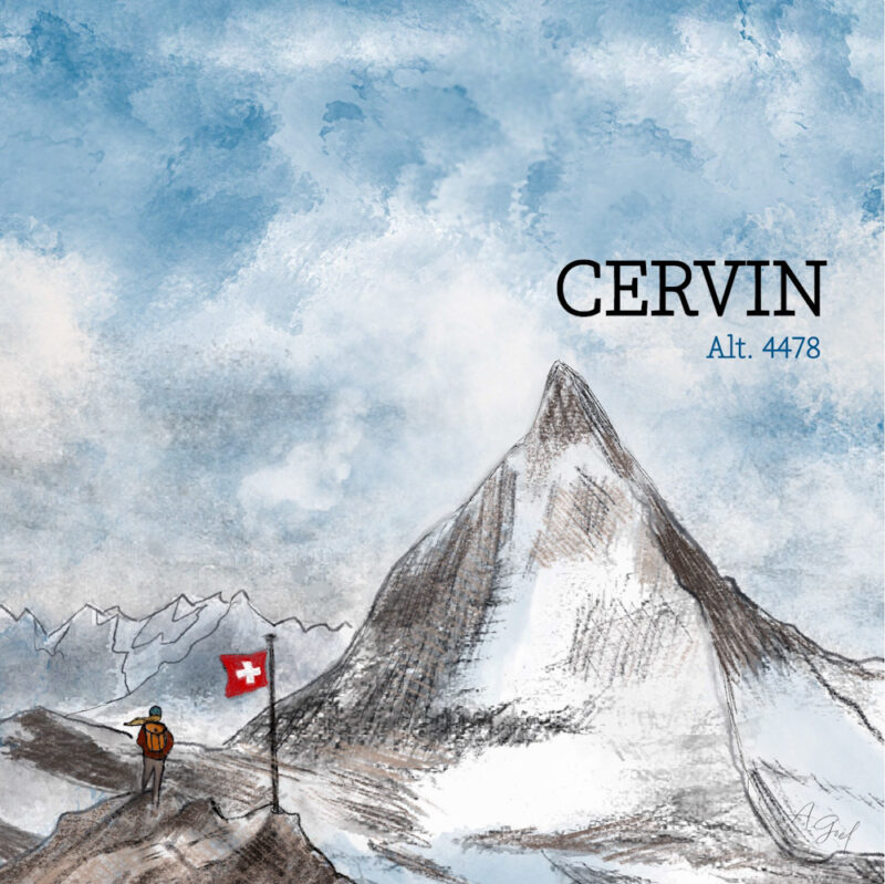 Carte tirée d’une illustration originale »Cervin »