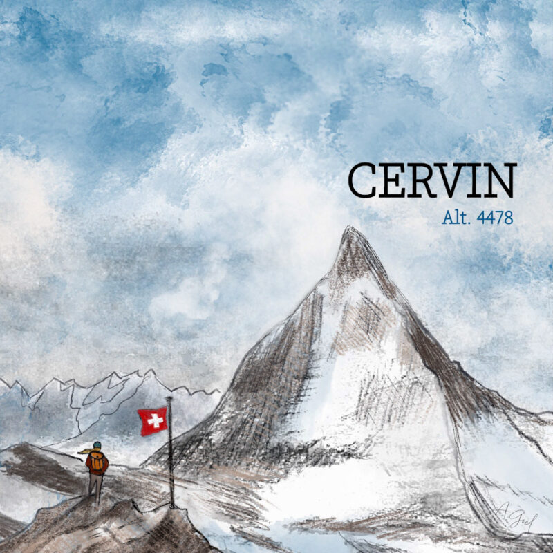 Carte tirée d’une illustration originale »Cervin »
